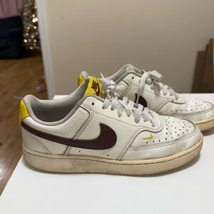 Nike Cream and Brown Sneakers with Yellow Details